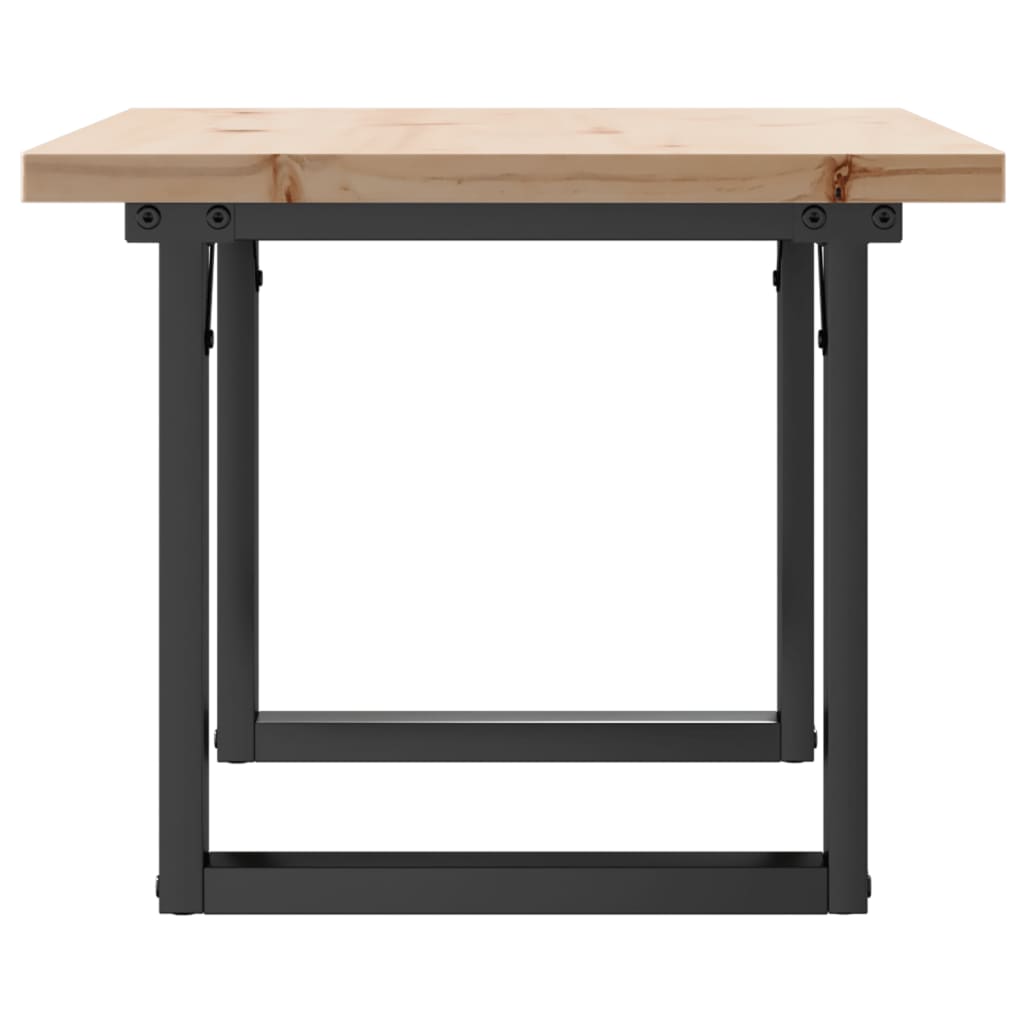 sofabord 80x50x40,5 cm O-stel massivt fyrretræ og stål