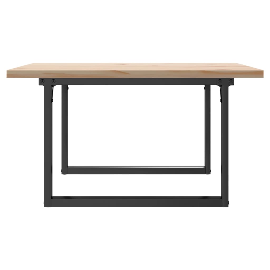 sofabord 80x80x45,5 cm O-stel massivt fyrretræ og stål