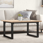 sofabord 80x80x45,5 cm O-stel massivt fyrretræ og stål