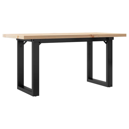 sofabord 90x40x45,5 cm O-stel massivt fyrretræ og stål