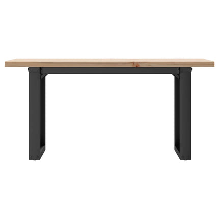 sofabord 90x40x45,5 cm O-stel massivt fyrretræ og stål