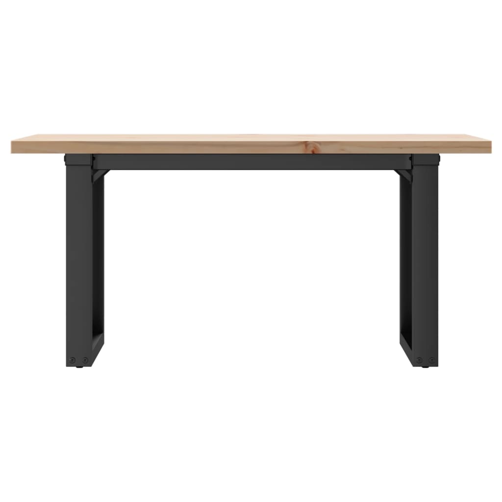 sofabord 90x40x45,5 cm O-stel massivt fyrretræ og stål