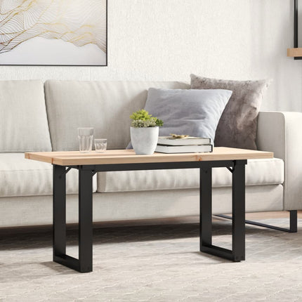sofabord 90x40x45,5 cm O-stel massivt fyrretræ og stål