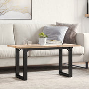 sofabord 90x40x45,5 cm O-stel massivt fyrretræ og stål