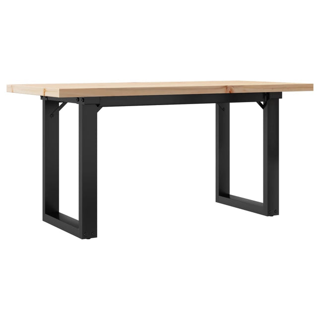 sofabord 100x50x45,5 cm O-stel massivt fyrretræ og stål