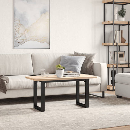 sofabord 100x50x45,5 cm O-stel massivt fyrretræ og stål