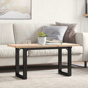 sofabord 100x50x45,5 cm O-stel massivt fyrretræ og stål