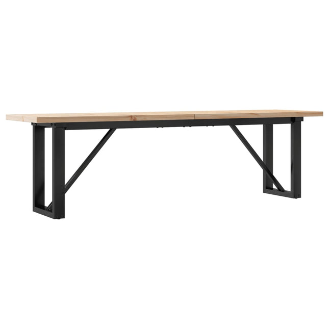 sofabord 160x40x45,5 cm O-stel massivt fyrretræ og stål