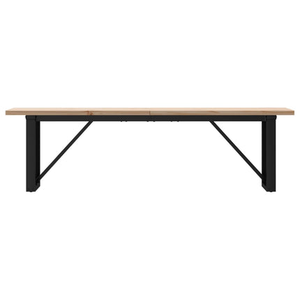sofabord 160x40x45,5 cm O-stel massivt fyrretræ og stål