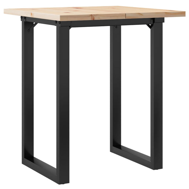spisebord 70x70x75,5 cm O-stel massivt fyrretræ og stål