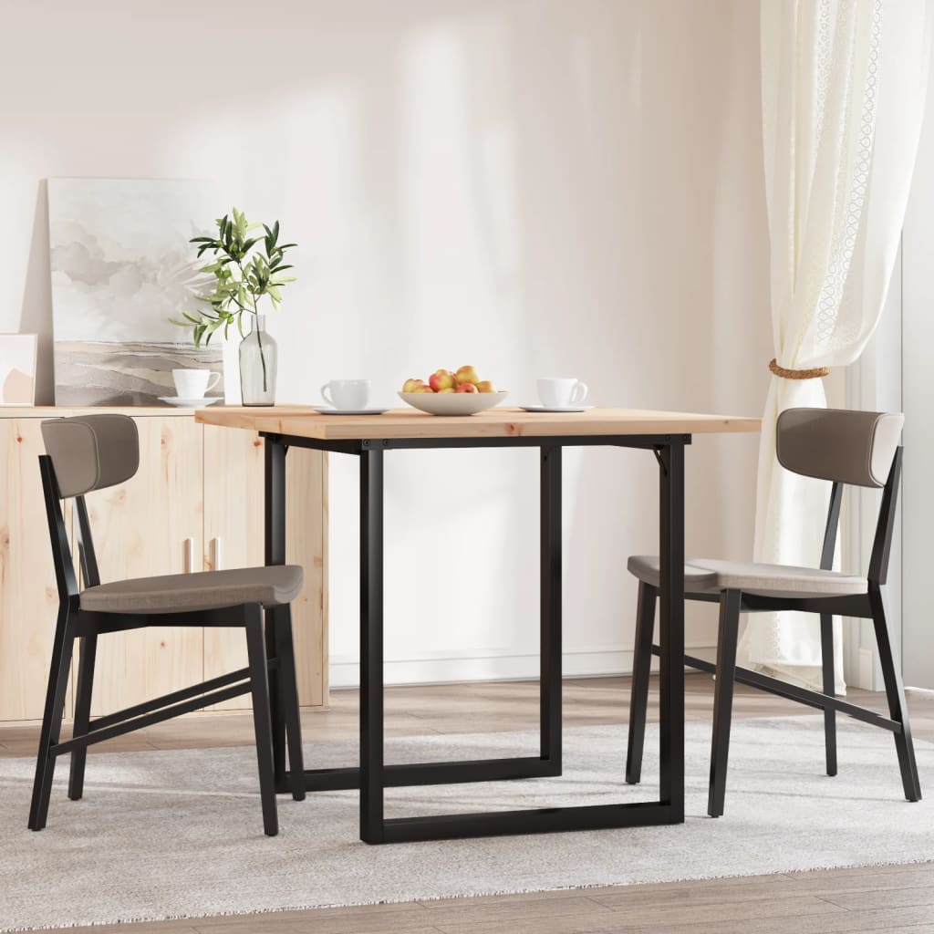 spisebord 80x80x75,5 cm O-stel massivt fyrretræ og stål