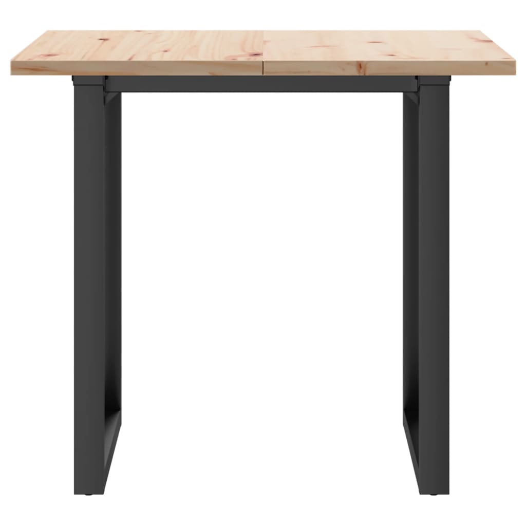 spisebord 80x80x75,5 cm O-stel massivt fyrretræ og stål