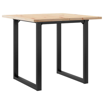 spisebord 90x90x75,5 cm O-stel massivt fyrretræ og stål