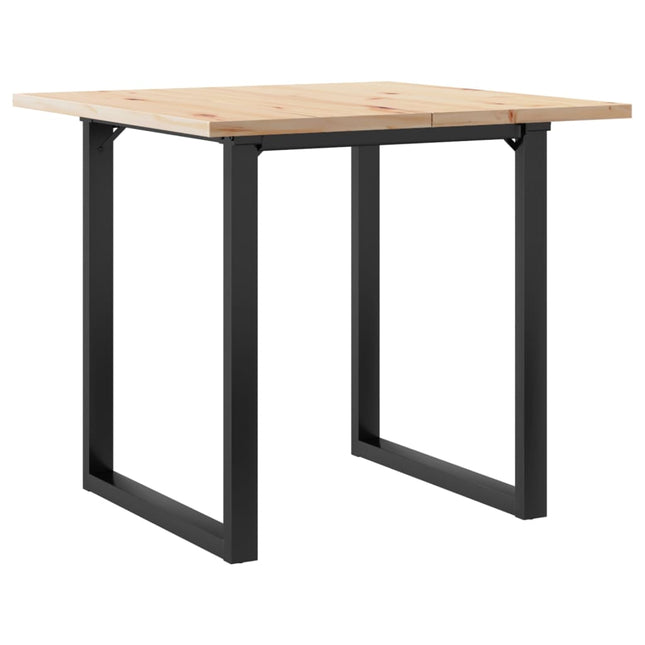 spisebord 90x90x75,5 cm O-stel massivt fyrretræ og stål