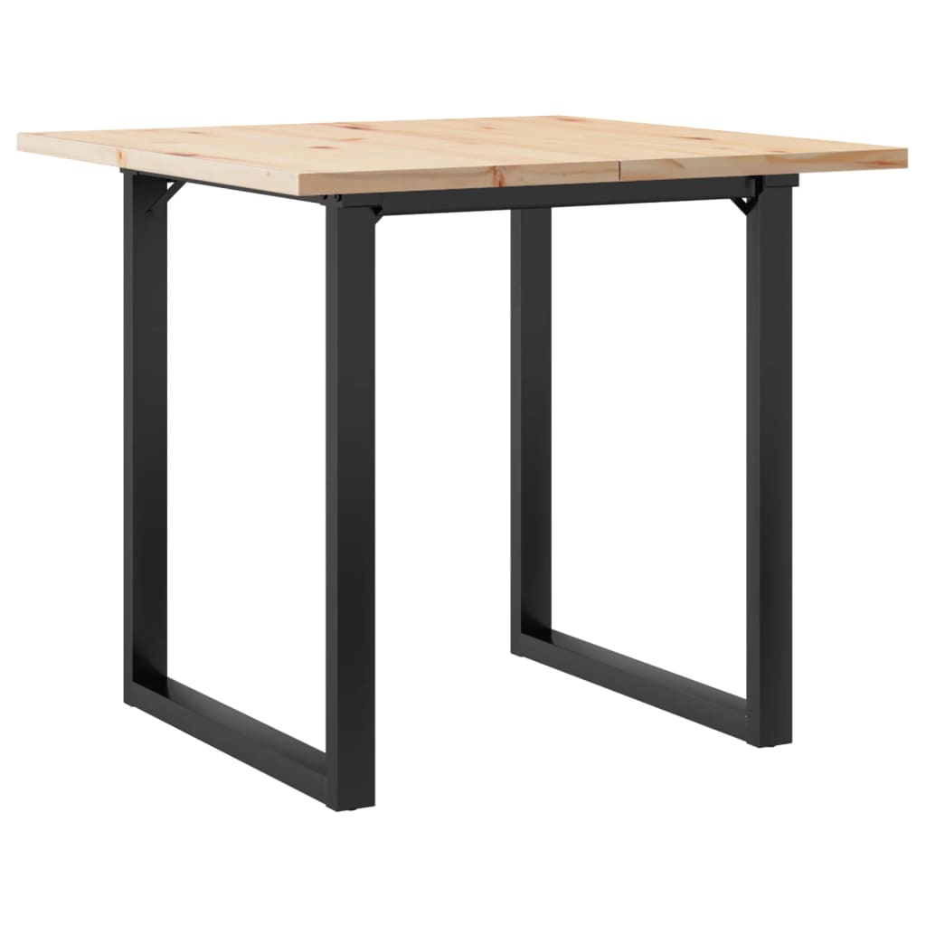 spisebord 90x90x75,5 cm O-stel massivt fyrretræ og stål
