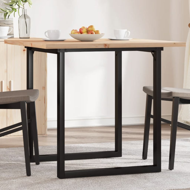 spisebord 90x90x75,5 cm O-stel massivt fyrretræ og stål