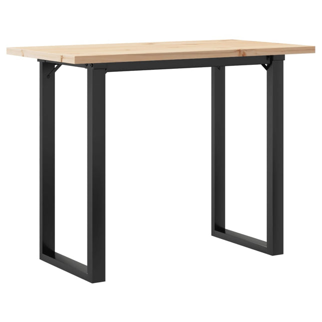 spisebord 100x50x75,5 cm O-stel massivt fyrretræ og stål