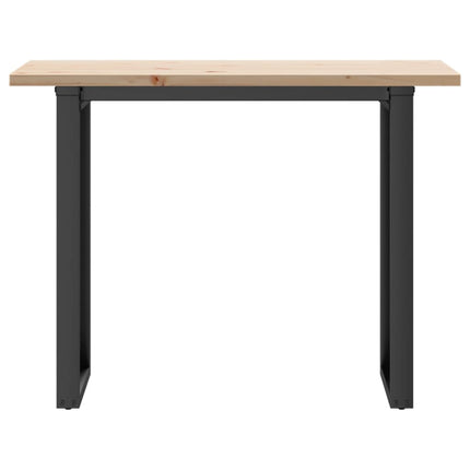 spisebord 100x50x75,5 cm O-stel massivt fyrretræ og stål