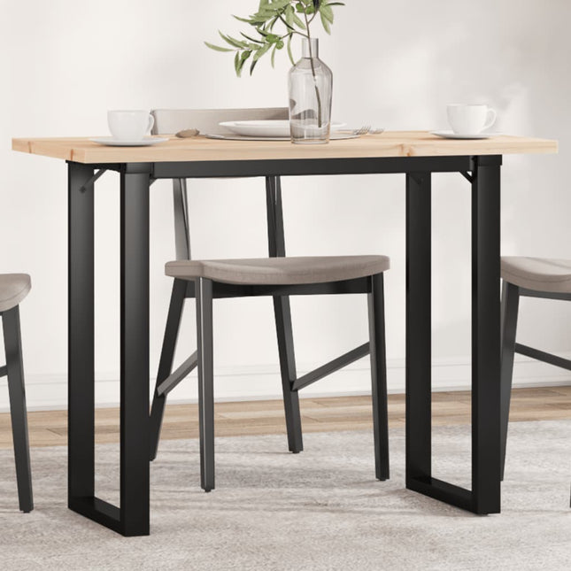 spisebord 100x50x75,5 cm O-stel massivt fyrretræ og stål