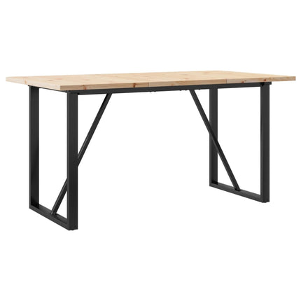spisebord 140x80x75,5 cm O-stel massivt fyrretræ og stål