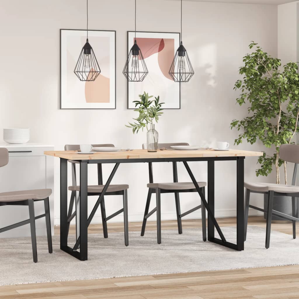 spisebord 160x80x75,5 cm O-stel massivt fyrretræ og stål