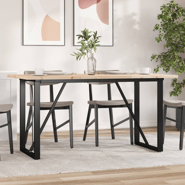 spisebord 160x80x75,5 cm O-stel massivt fyrretræ og stål