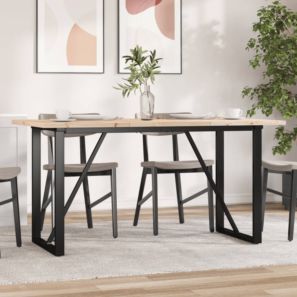 spisebord 160x80x75,5 cm O-stel massivt fyrretræ og stål