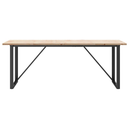spisebord 200x100x75,5 cm O-stel massivt fyrretræ og stål