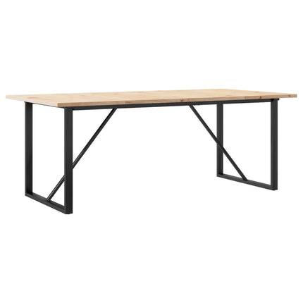 spisebord 200x100x75,5 cm O-stel massivt fyrretræ og stål