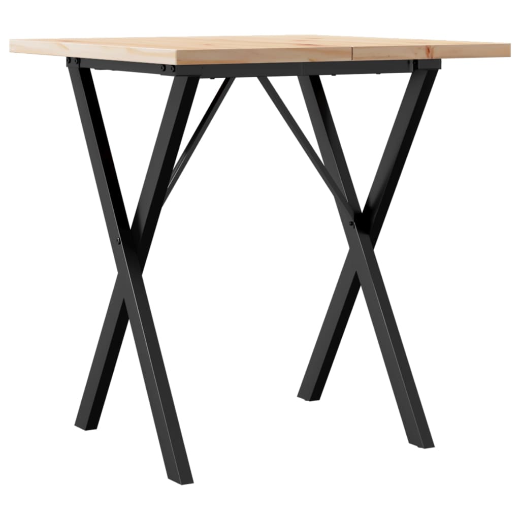 spisebord 60x60x75,5 cm X-stel massivt fyrretræ og stål