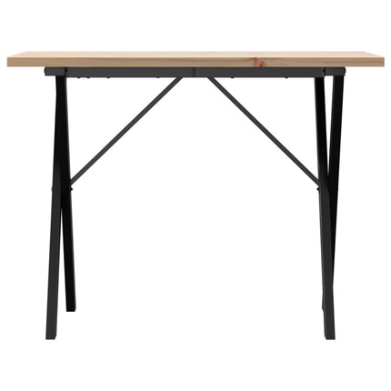 spisebord 100x50x75,5 cm X-stel massivt fyrretræ og stål
