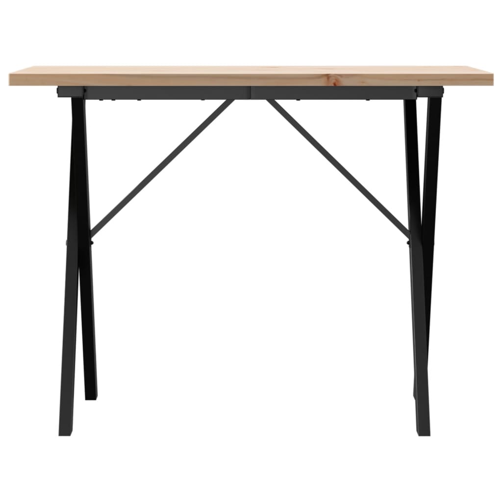 spisebord 100x50x75,5 cm X-stel massivt fyrretræ og stål