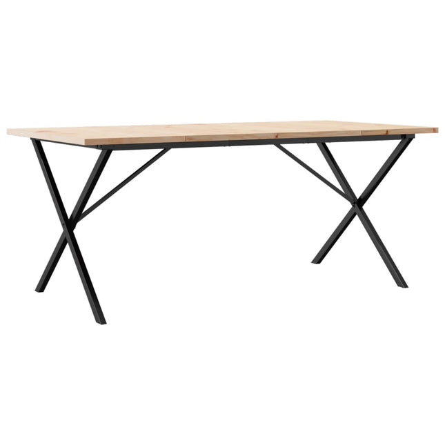 spisebord 180x90x75,5 cm X-stel massivt fyrretræ og stål