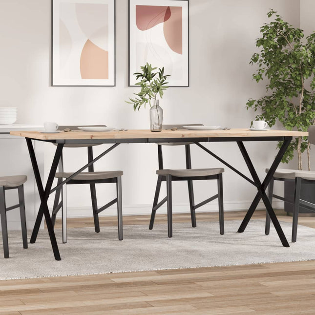 spisebord 180x90x75,5 cm X-stel massivt fyrretræ og stål