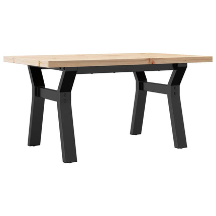 sofabord 80x50x40,5 cm Y-stel massivt fyrretræ og stål