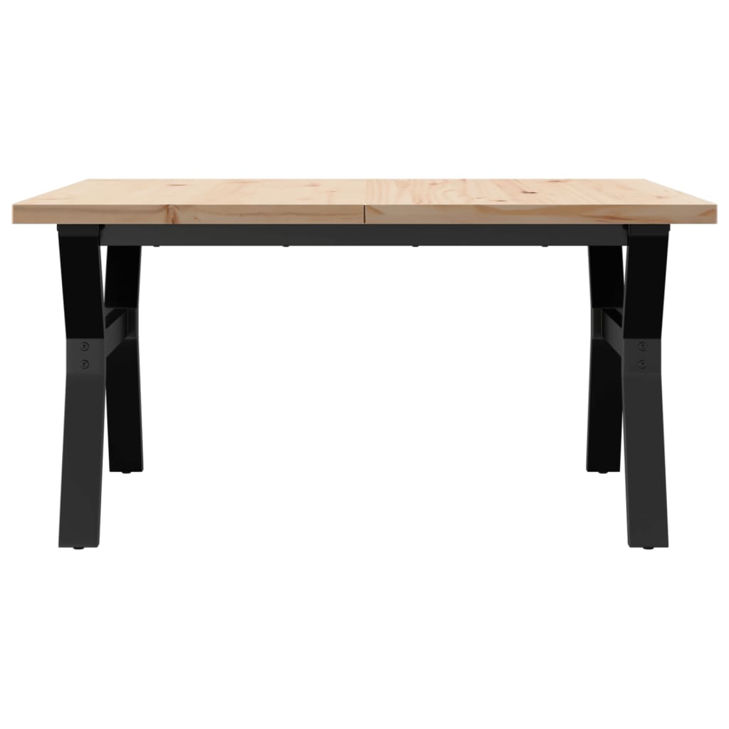 sofabord 90x90x45,5 cm Y-stel massivt fyrretræ og stål