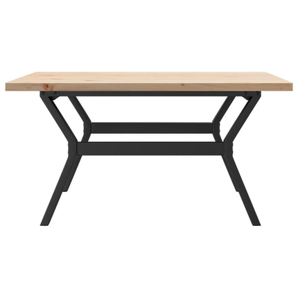 sofabord 90x90x45,5 cm Y-stel massivt fyrretræ og stål