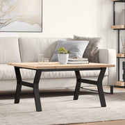 sofabord 90x90x45,5 cm Y-stel massivt fyrretræ og stål