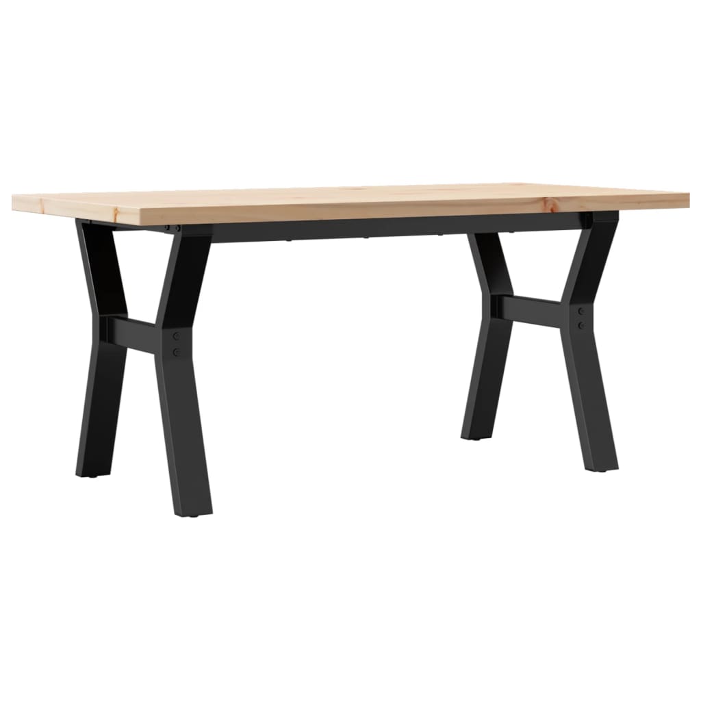 sofabord 100x50x45,5 cm Y-stel massivt fyrretræ og stål