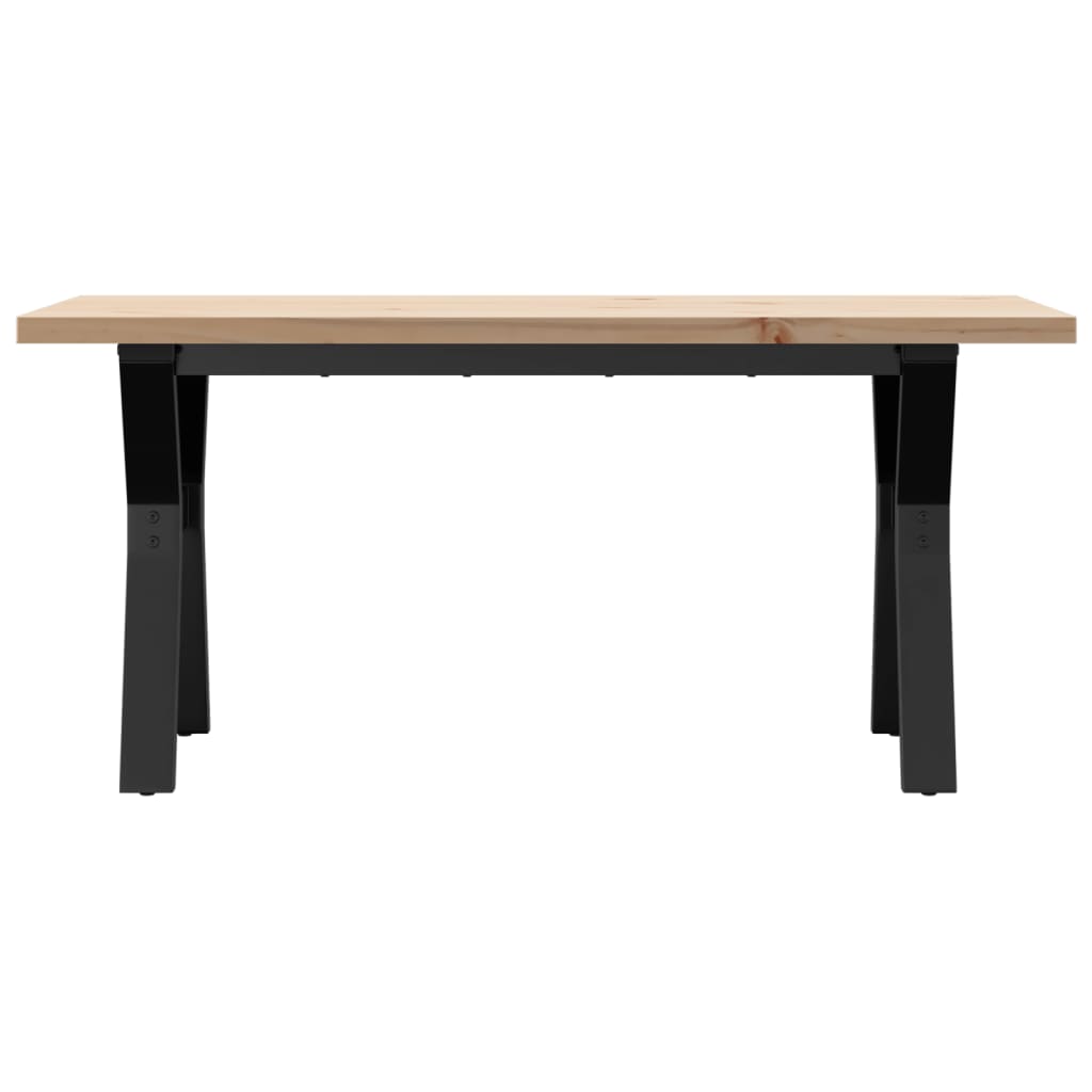 sofabord 100x50x45,5 cm Y-stel massivt fyrretræ og stål
