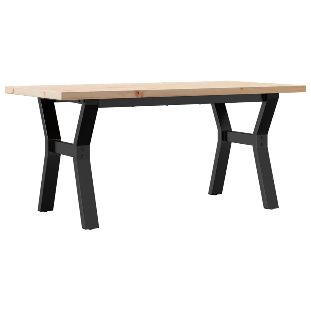 sofabord 100x50x45,5 cm Y-stel massivt fyrretræ og stål