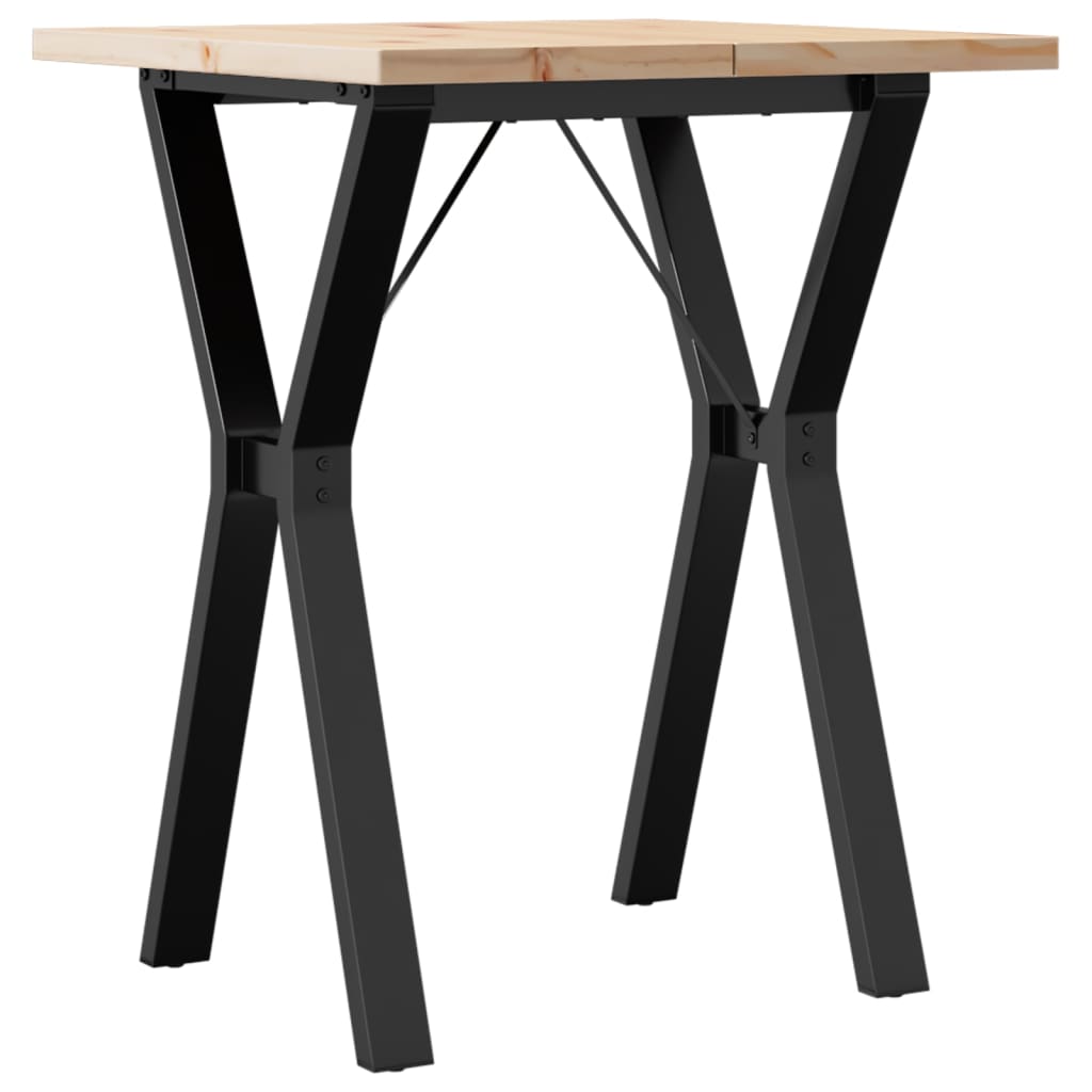 spisebord 60x60x75,5 cm Y-stel massivt fyrretræ og stål