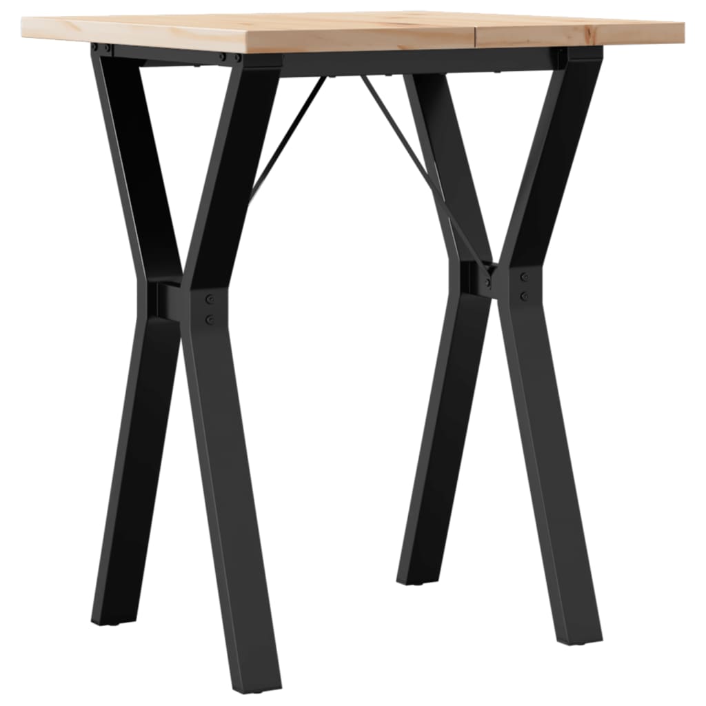 spisebord 60x60x75,5 cm Y-stel massivt fyrretræ og stål