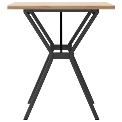 spisebord 70x70x75,5 cm Y-stel massivt fyrretræ og stål