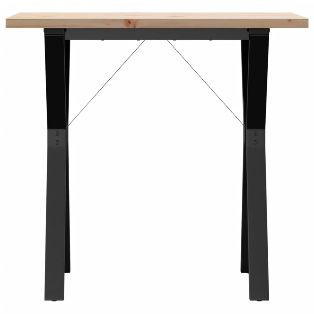 spisebord 80x50x75,5 cm Y-stel massivt fyrretræ og stål