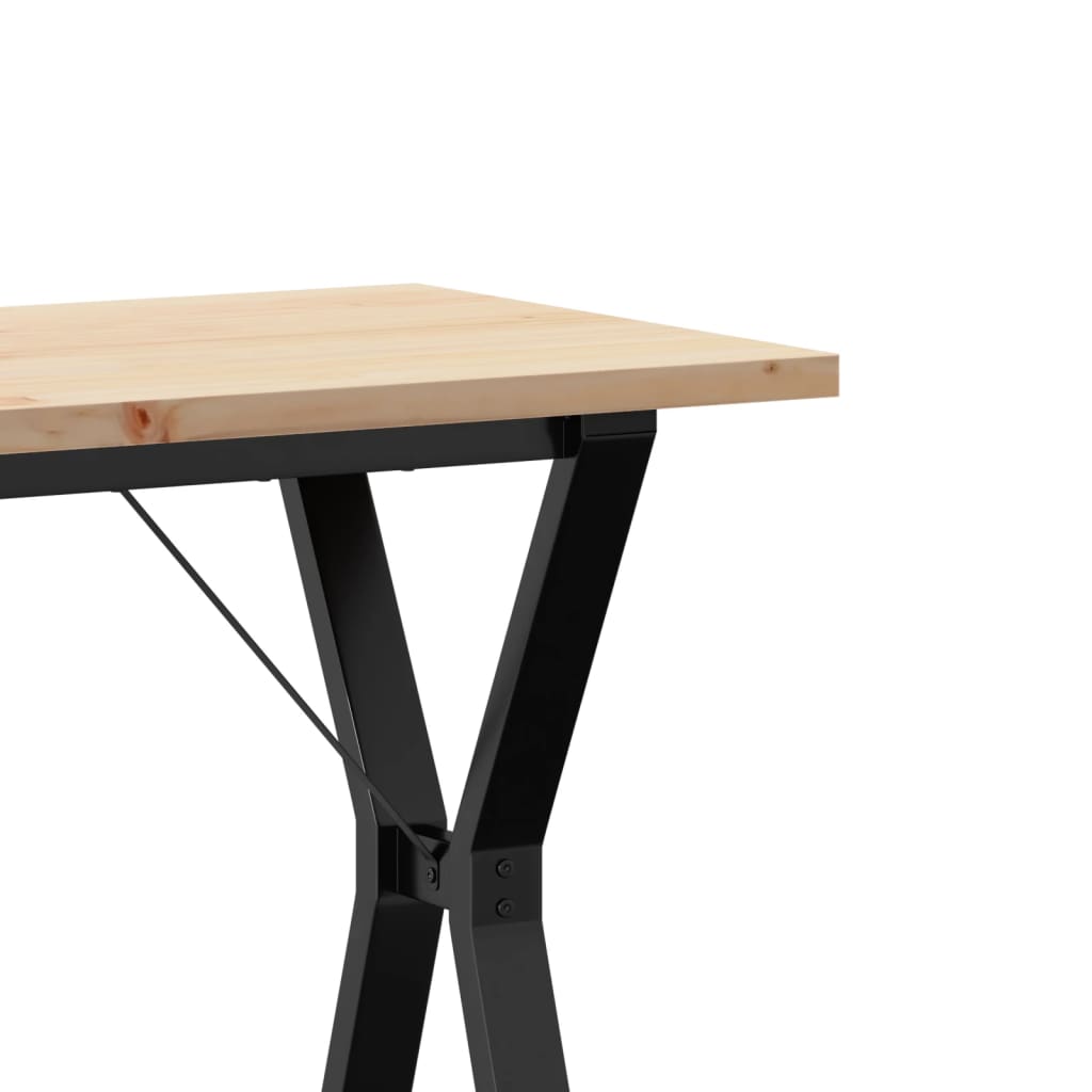 spisebord 80x50x75,5 cm Y-stel massivt fyrretræ og stål