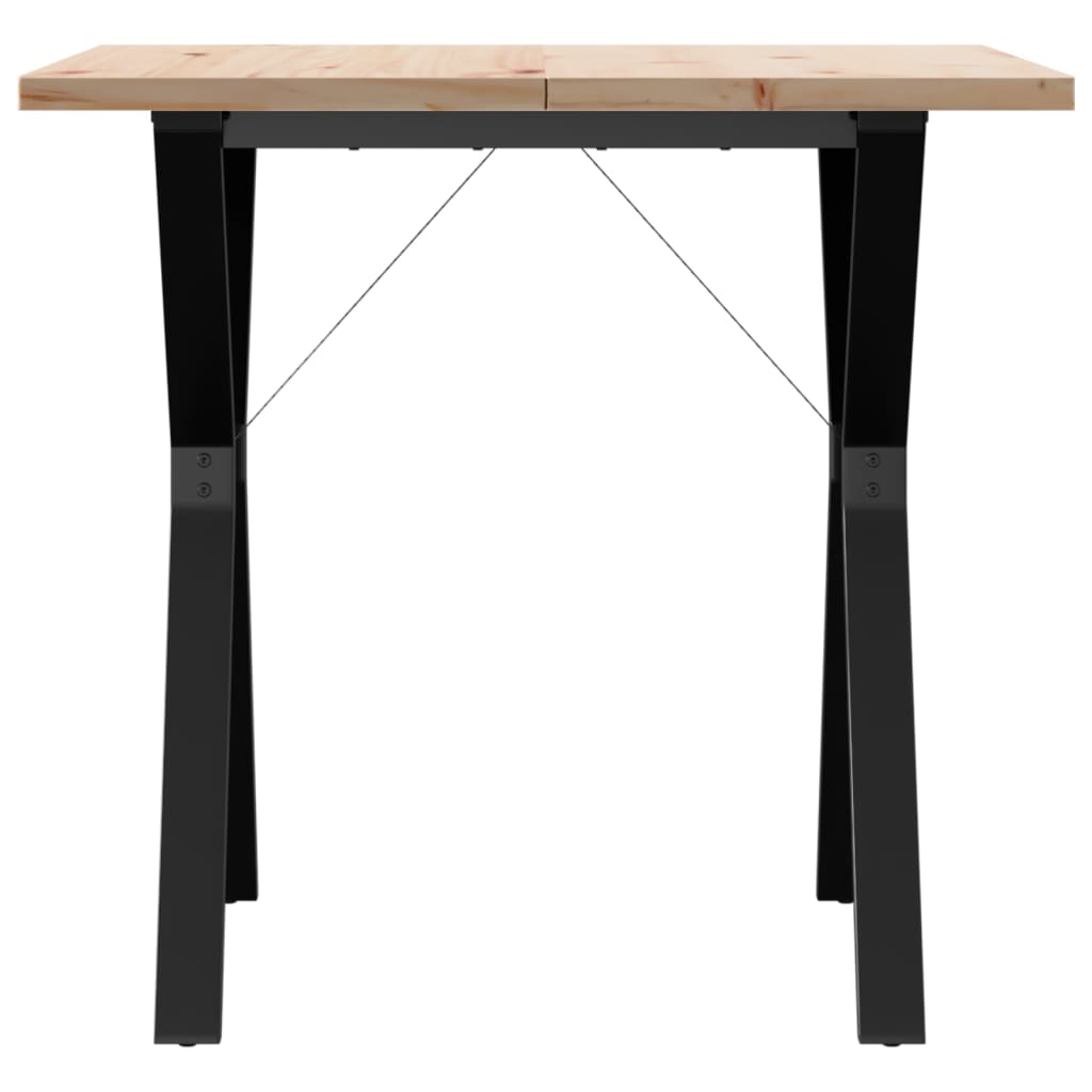 spisebord 80x80x75,5 cm Y-stel massivt fyrretræ og stål