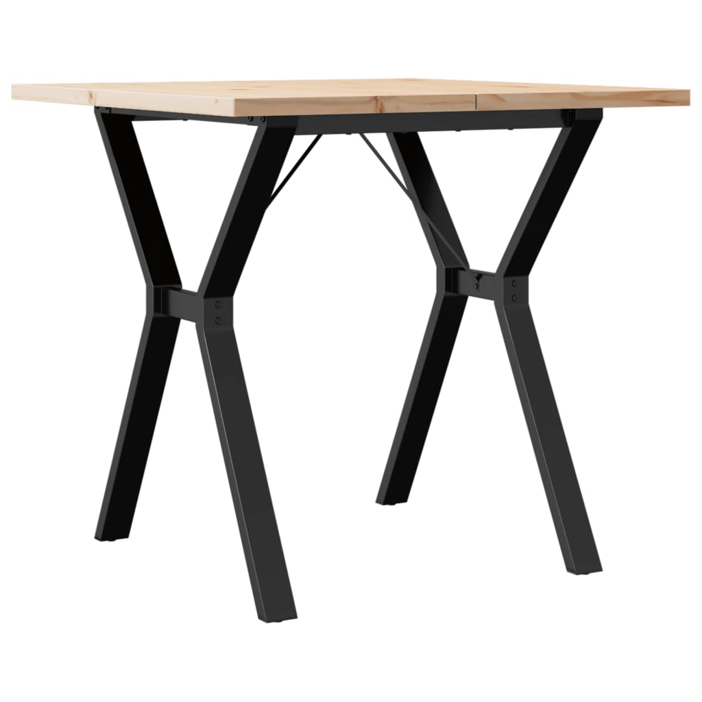 spisebord 80x80x75,5 cm Y-stel massivt fyrretræ og stål