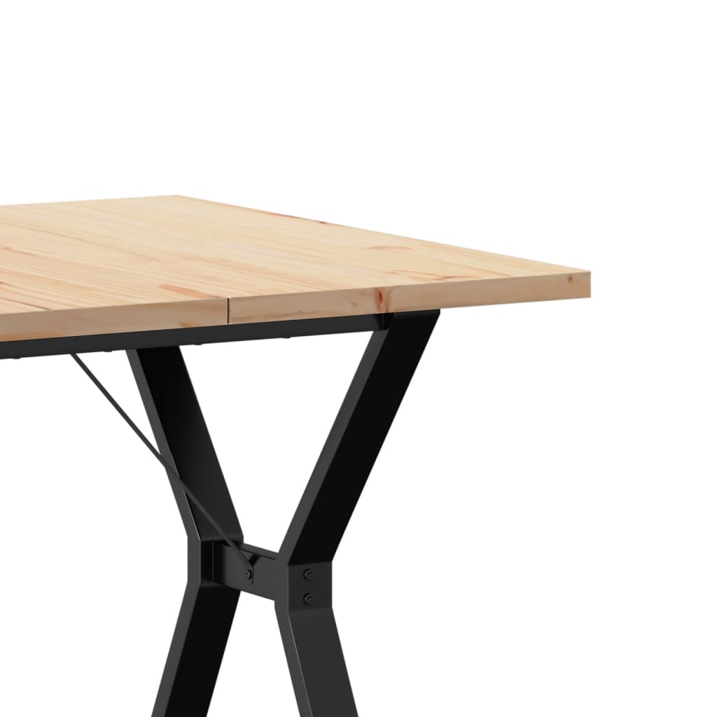 spisebord 80x80x75,5 cm Y-stel massivt fyrretræ og stål