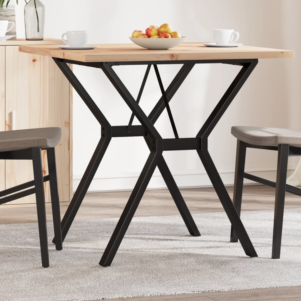 spisebord 80x80x75,5 cm Y-stel massivt fyrretræ og stål